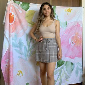 American Eagle Plaid Grey/Brown Autumn Mini Skirt